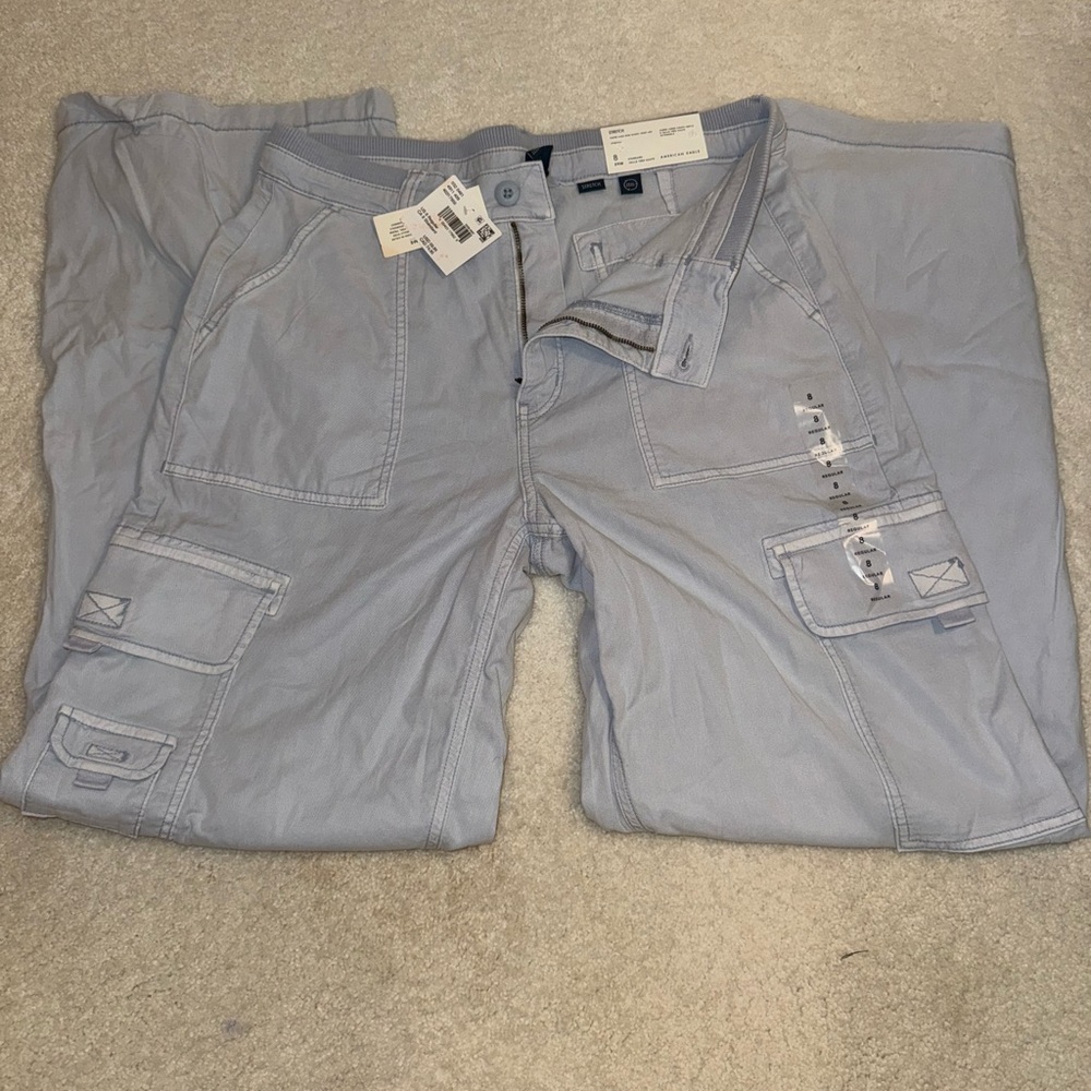 American Eagle Outfitters Light Gray Cargo Pants